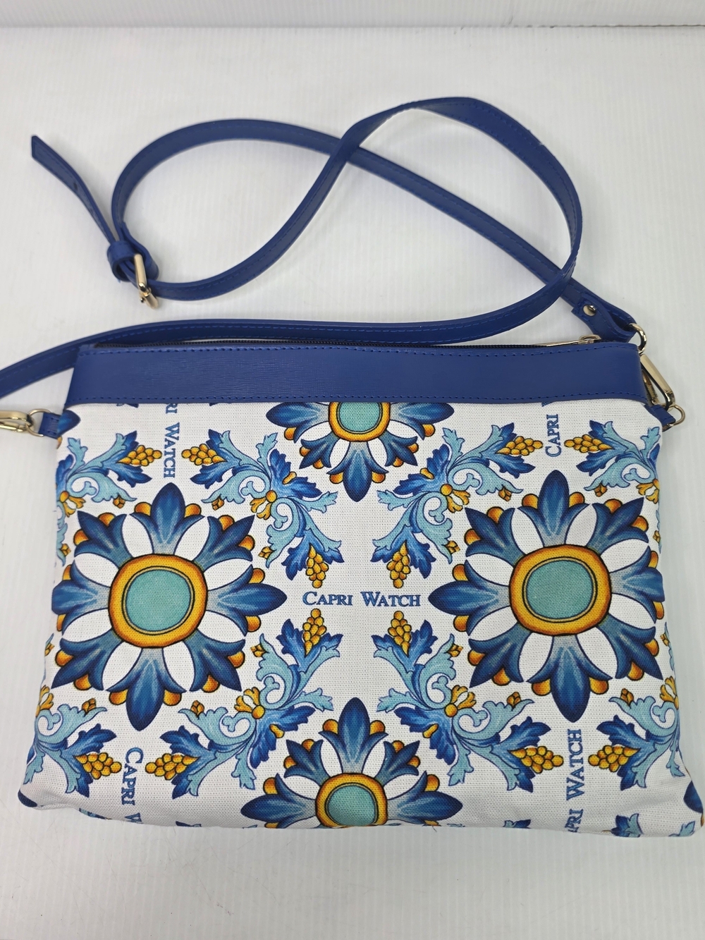 Capri Watch Blue Floral Crossbody Bag